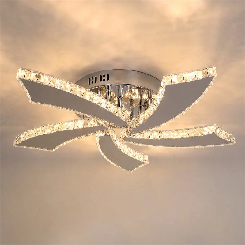 Modern Chandelier Ceiling Fan With Led Lamp