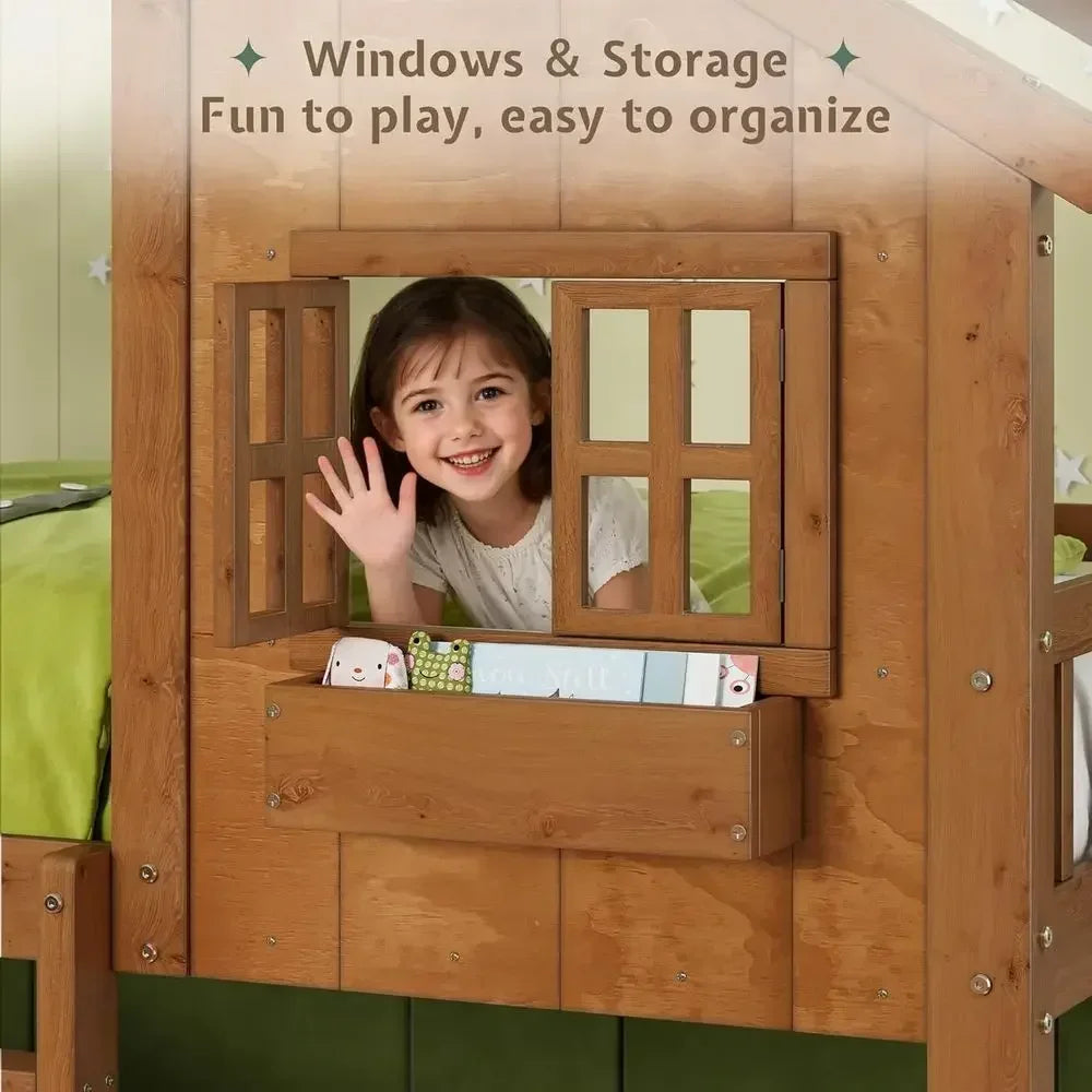 Twin Over Twin Wooden Bunk Bed