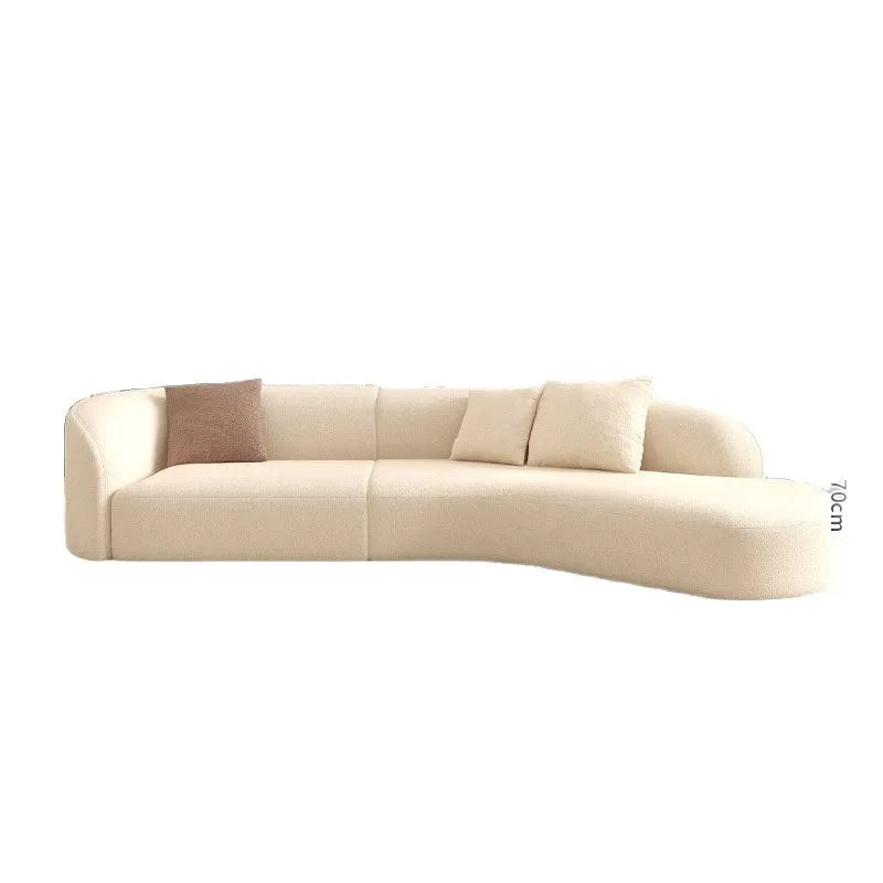 Nordic Fabric Sofa, Luxury Curved Large Sofa