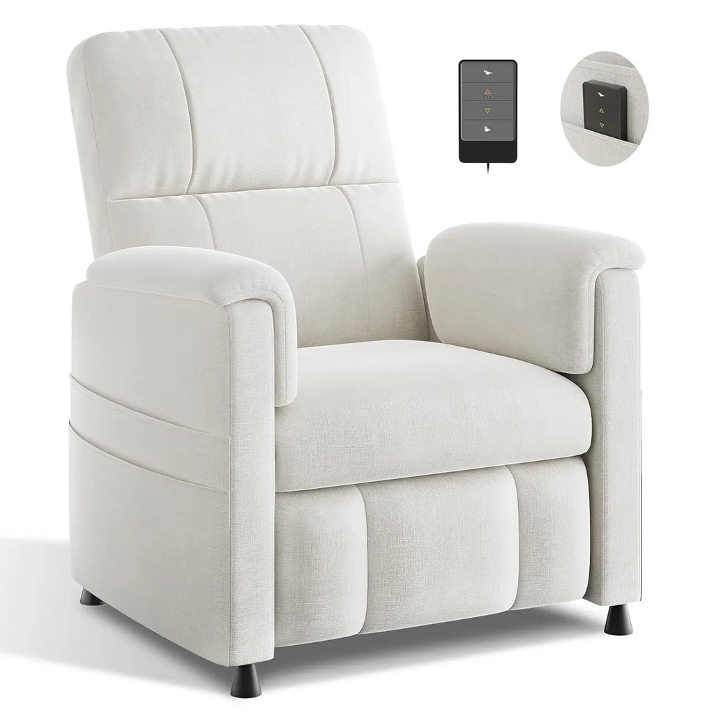 Power Recliner Chair Adjustable Chenille with Pocket Remote