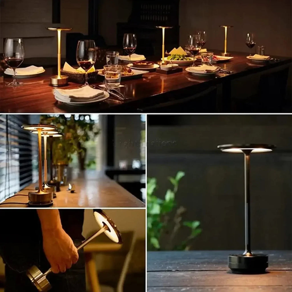 Metal LED Touch Table Lamp Portable Cordless Bedside Light