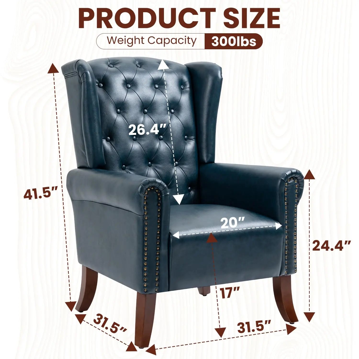 Faux Leather Accent Chair,