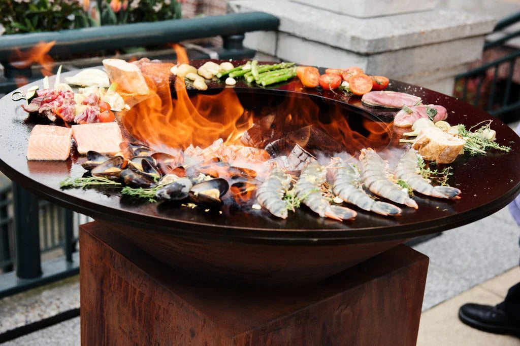Weathering Steel Fire Pit Grill