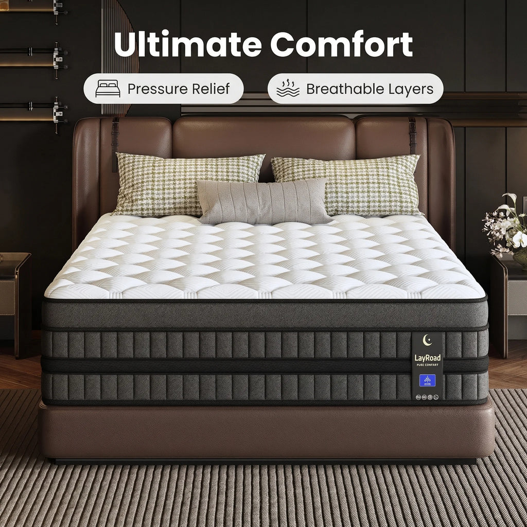 Full-Size Hybrid Mattress 12/14-Inch Medium Firm Gel Memory Foam