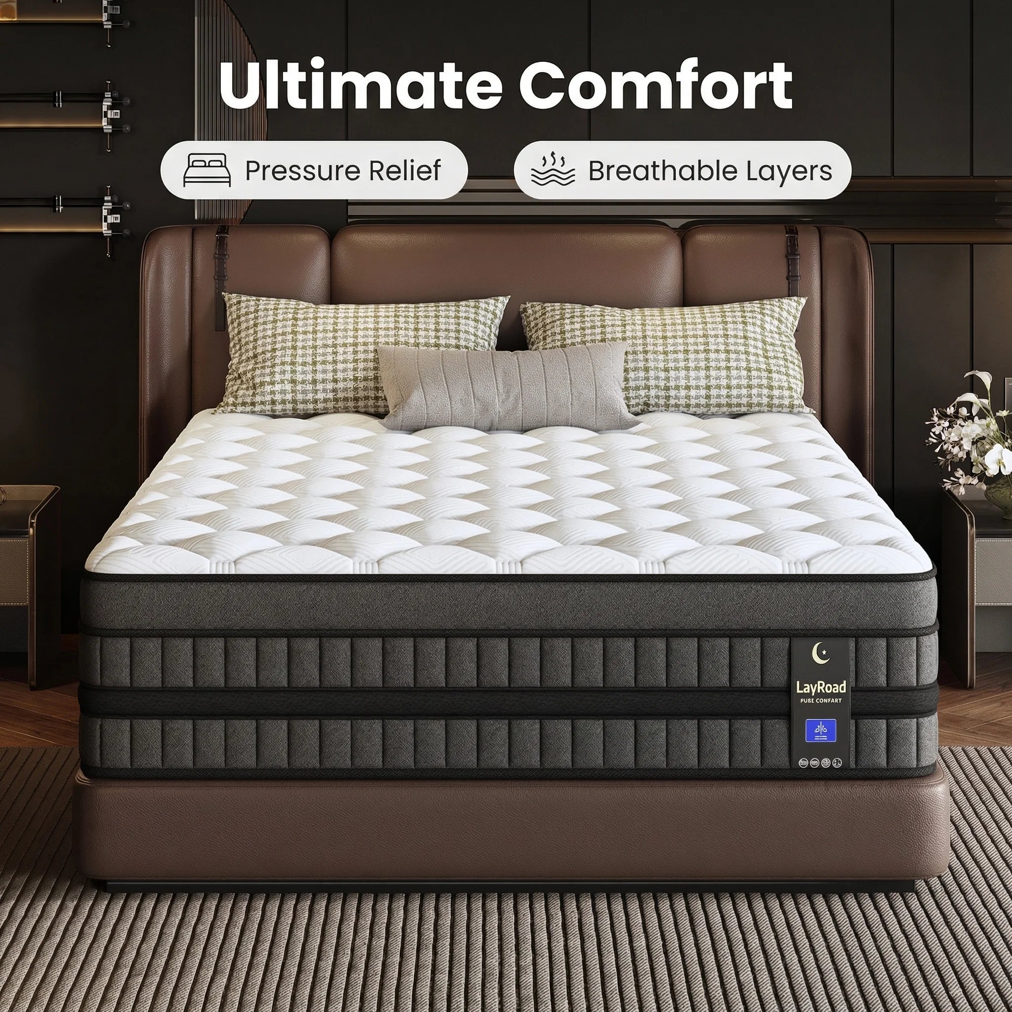 Full-Size Hybrid Mattress 12/14-Inch Medium Firm Gel Memory Foam