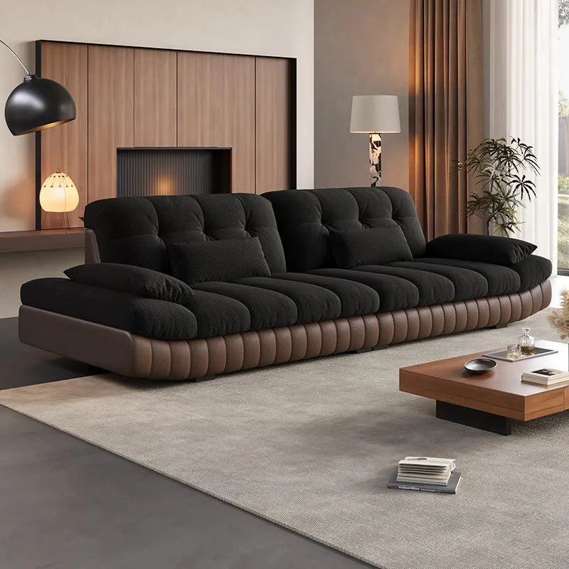 Black Living Room Floor Sofas Design