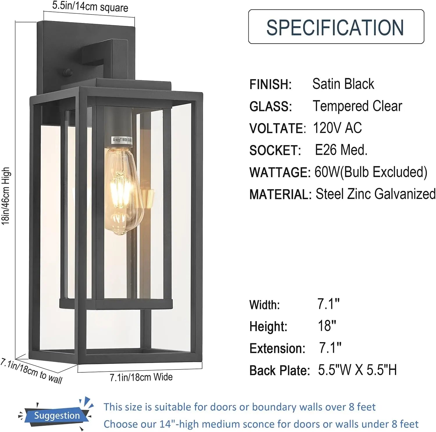 Outdoor Wall Light Fixtures Waterproofed Exterior
