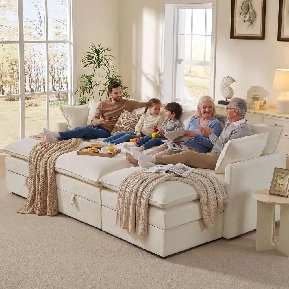 6-Seater Oversized Storage Sectional Sofa