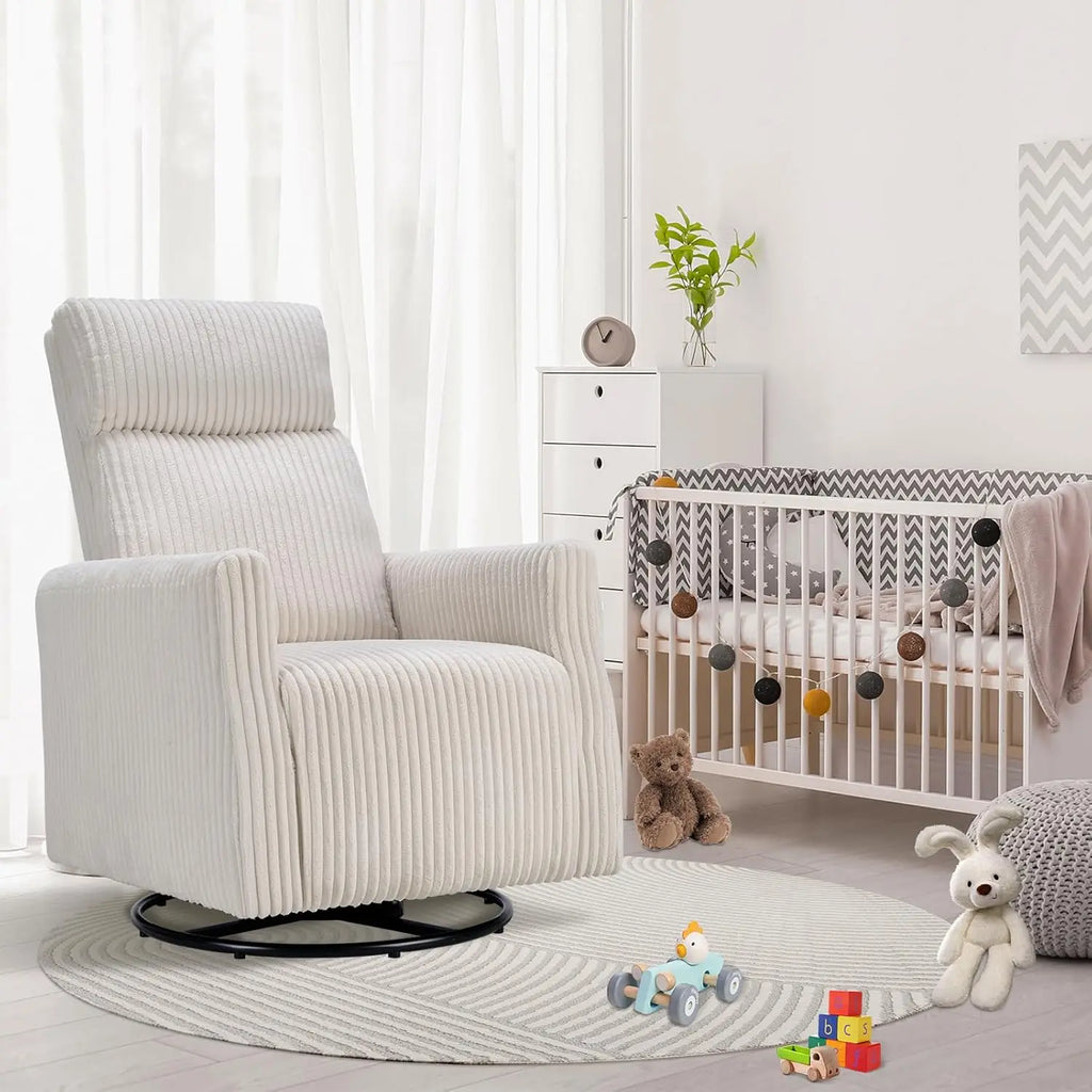 High-Back Swivel Rocker Nursery Chair
