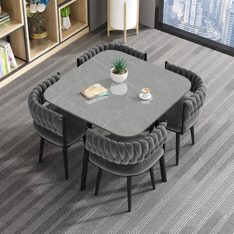 Light Luxury Dining Table and Chair Set