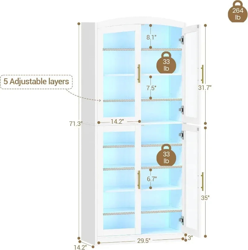9 Tier Shoe Storage Cabinet with Glass Doors