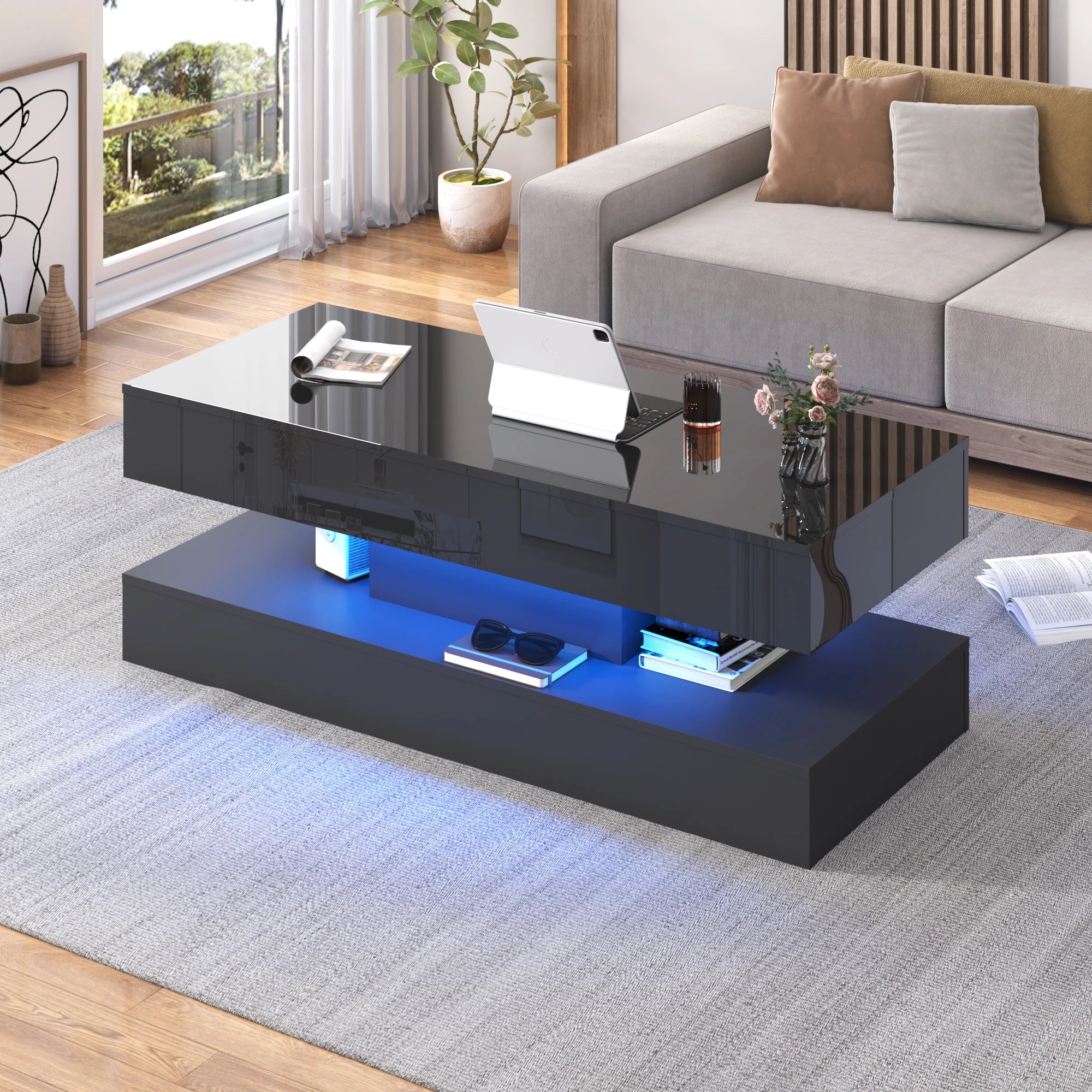 High Glossy LED Coffee Tables for Living Room,