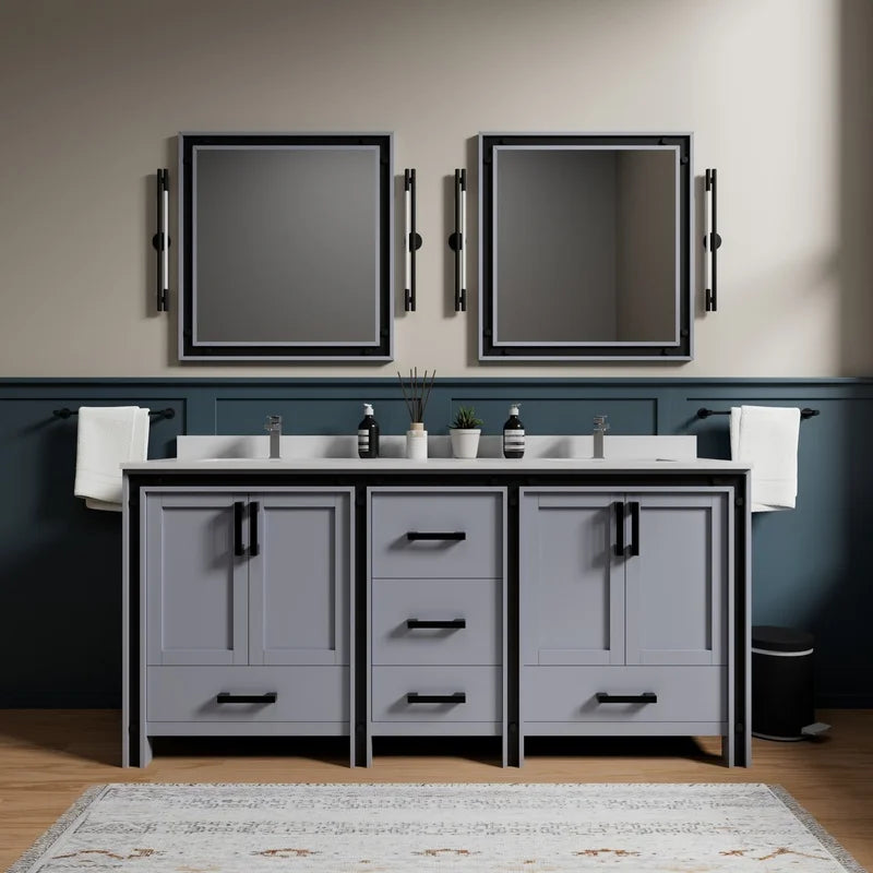 Dark Grey Double Bathroom Vanity