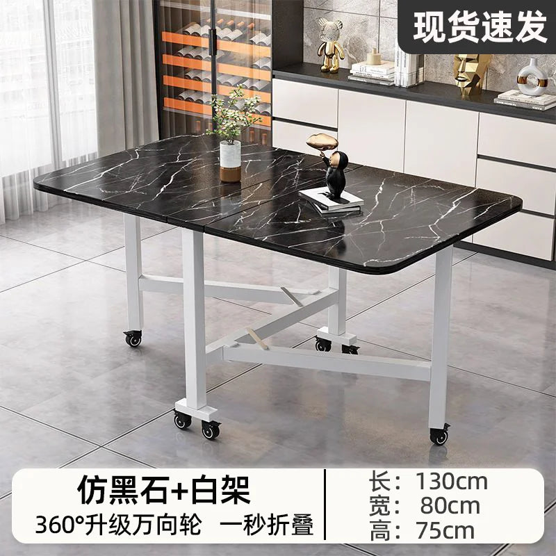 Folding dining table for small household