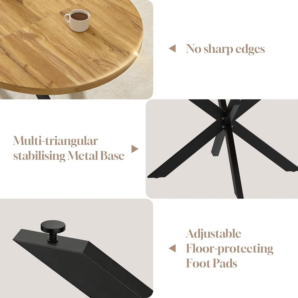 7-Piece Extendable Round Dining Table with Chairs Set