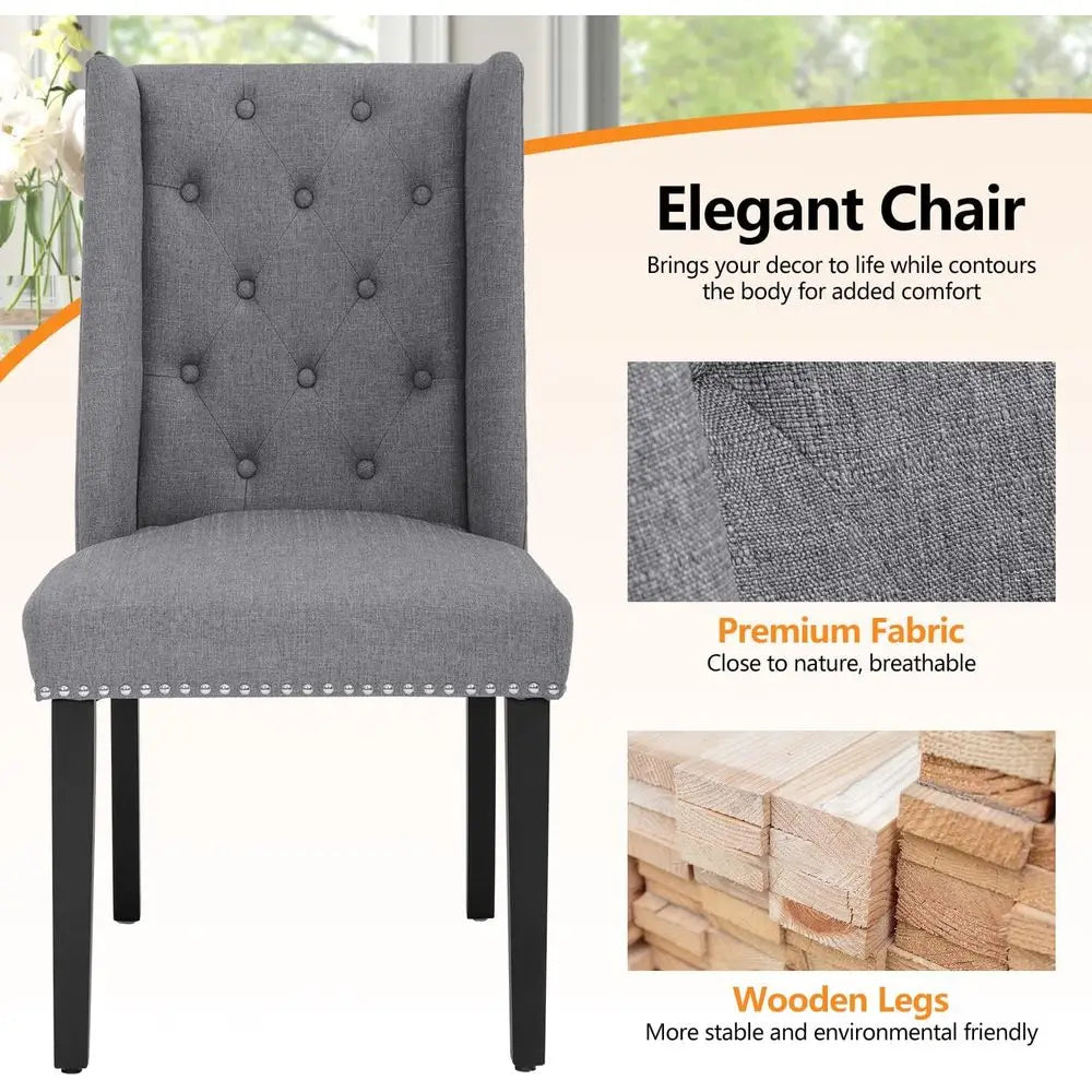 Pair of Elegant Wooden Dining Chairs