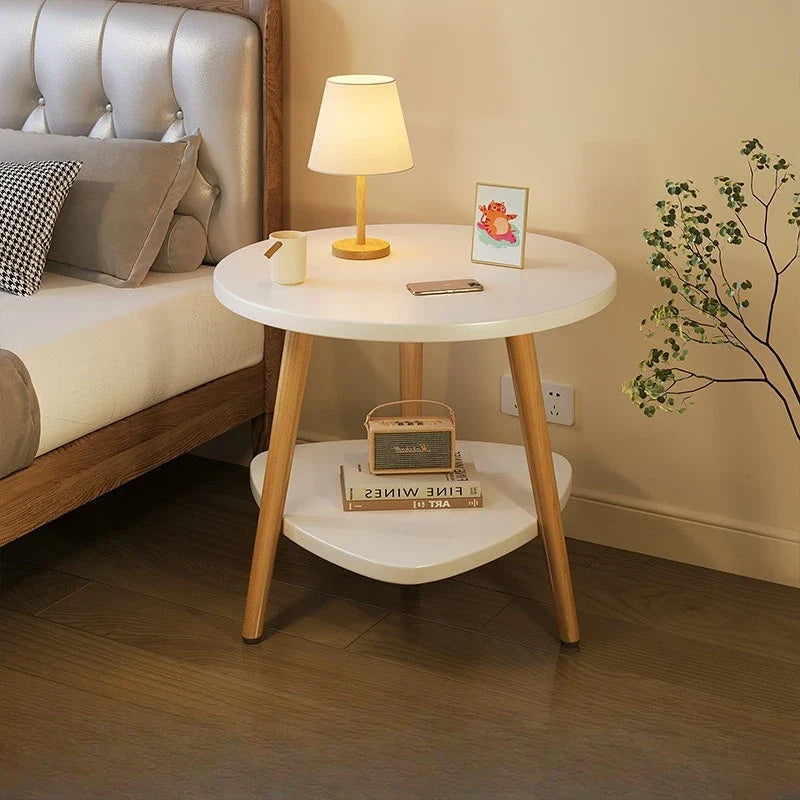 Bedside Table Cabinet Modern Luxury Wood Nightstands Large Bed Side End Table
