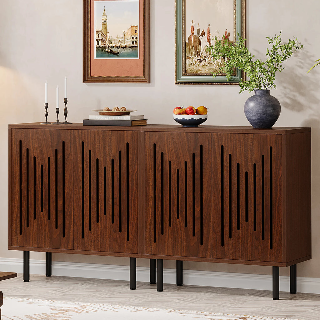 Vintage Storage Cabinet Set of 2, 59" Sideboard Buffet with Storage,
