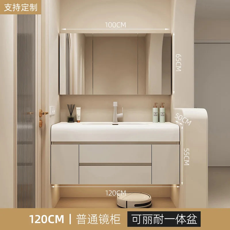 Luxury Cabinet White Rock Integrated Washbasin