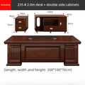 Executive Office Desk Solid Wood Manager Desk with Side Cabinet