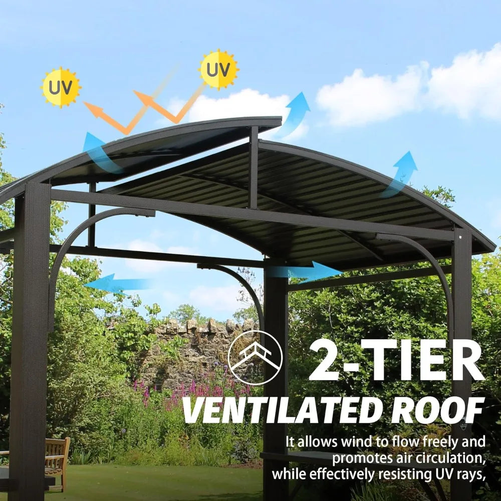 Grill Canopy for Outdoor Grill w/Double Galvanized Steel Roof