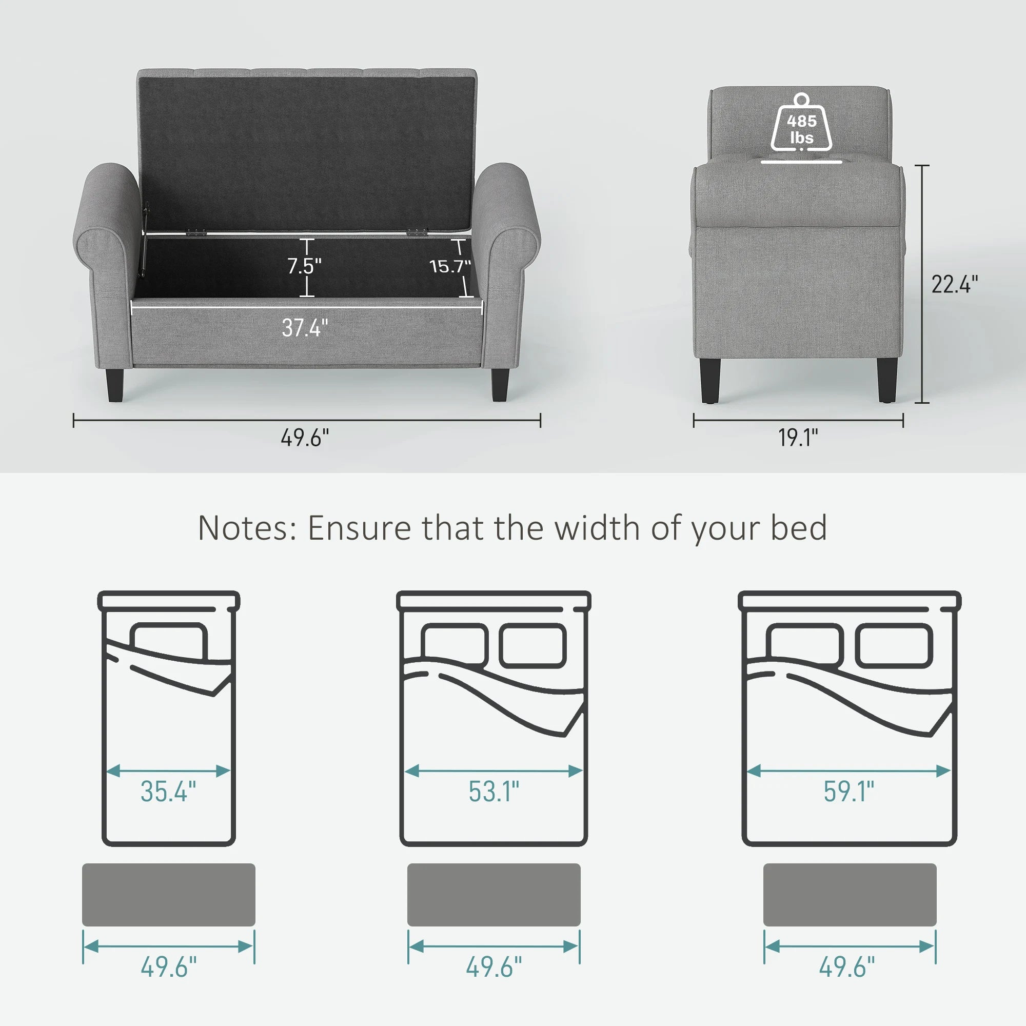 Modern Tufted Storage Bench for End of Bed