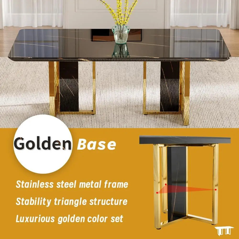 Black Modern Dining Table Set