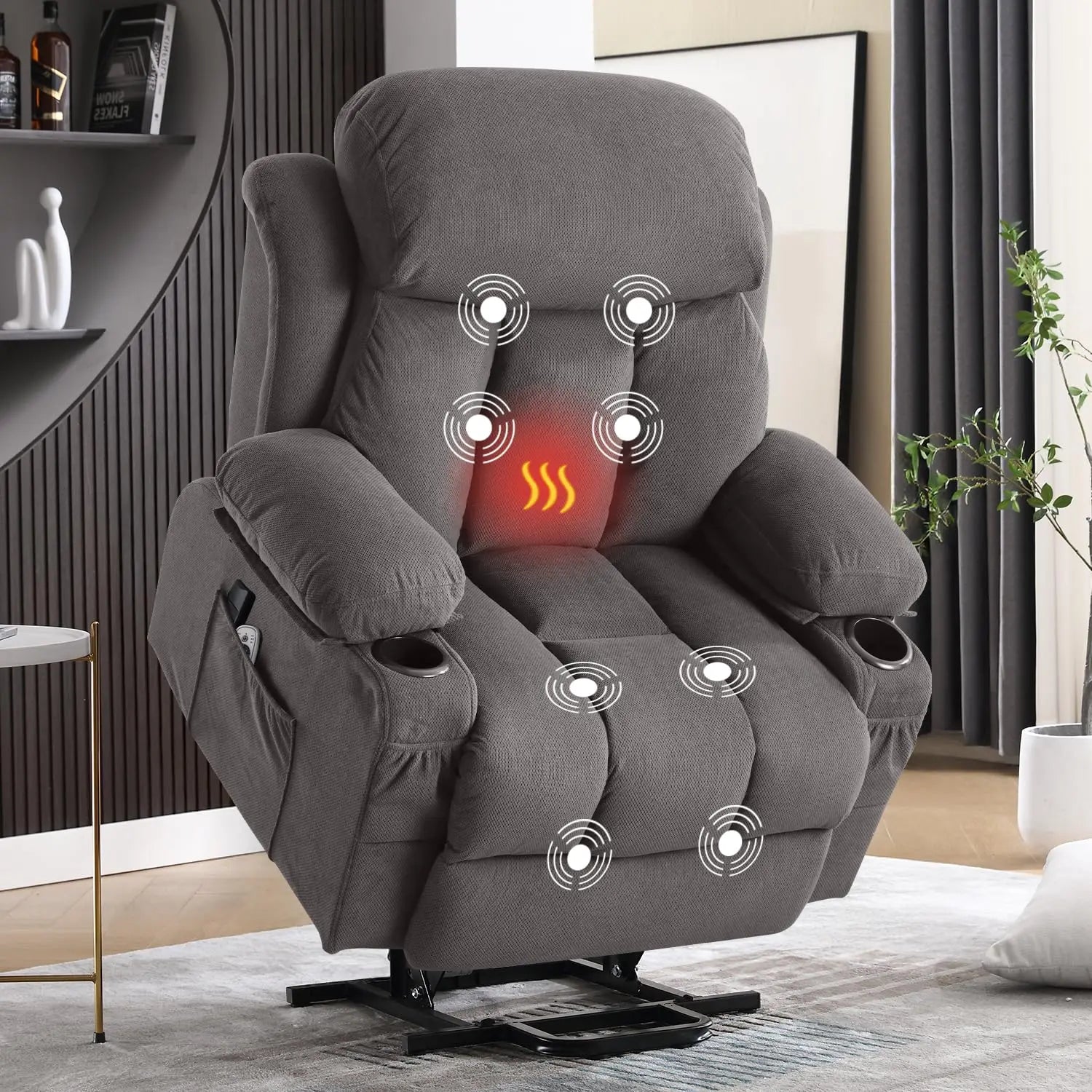 Power Lift Recliner Chair, Vibration Massage, Heating