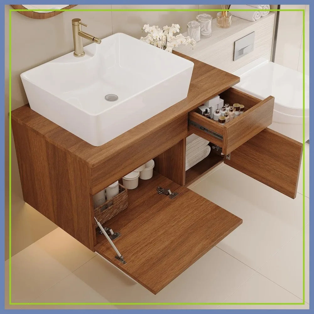 32" Wall-Mounted Bathroom Vanity