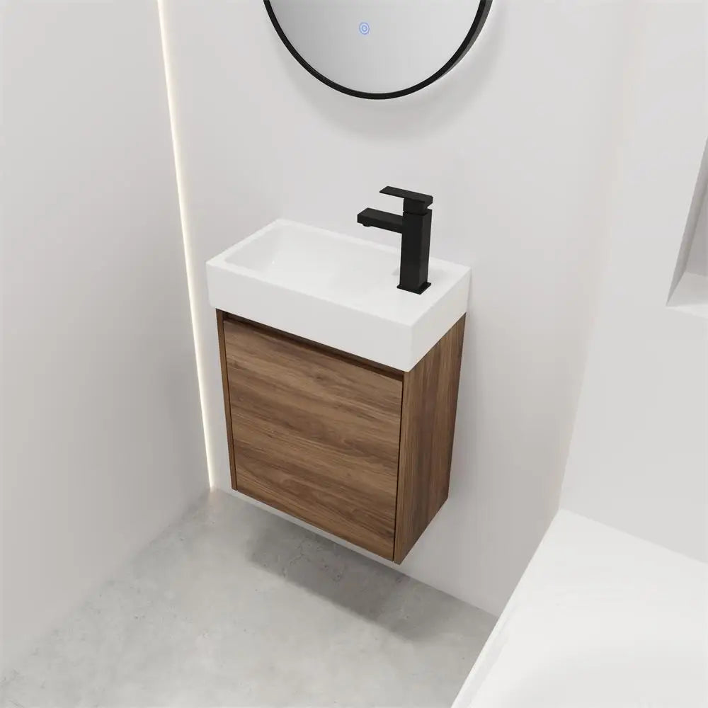 18 Inch Floating Small Bathroom Vanity With Single Sink