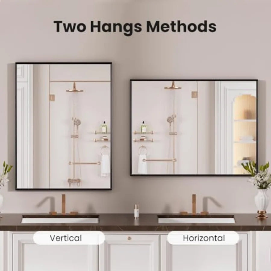 Rectangle Bathroom Vanity Mirror, Hangs Vertically or Horizontally
