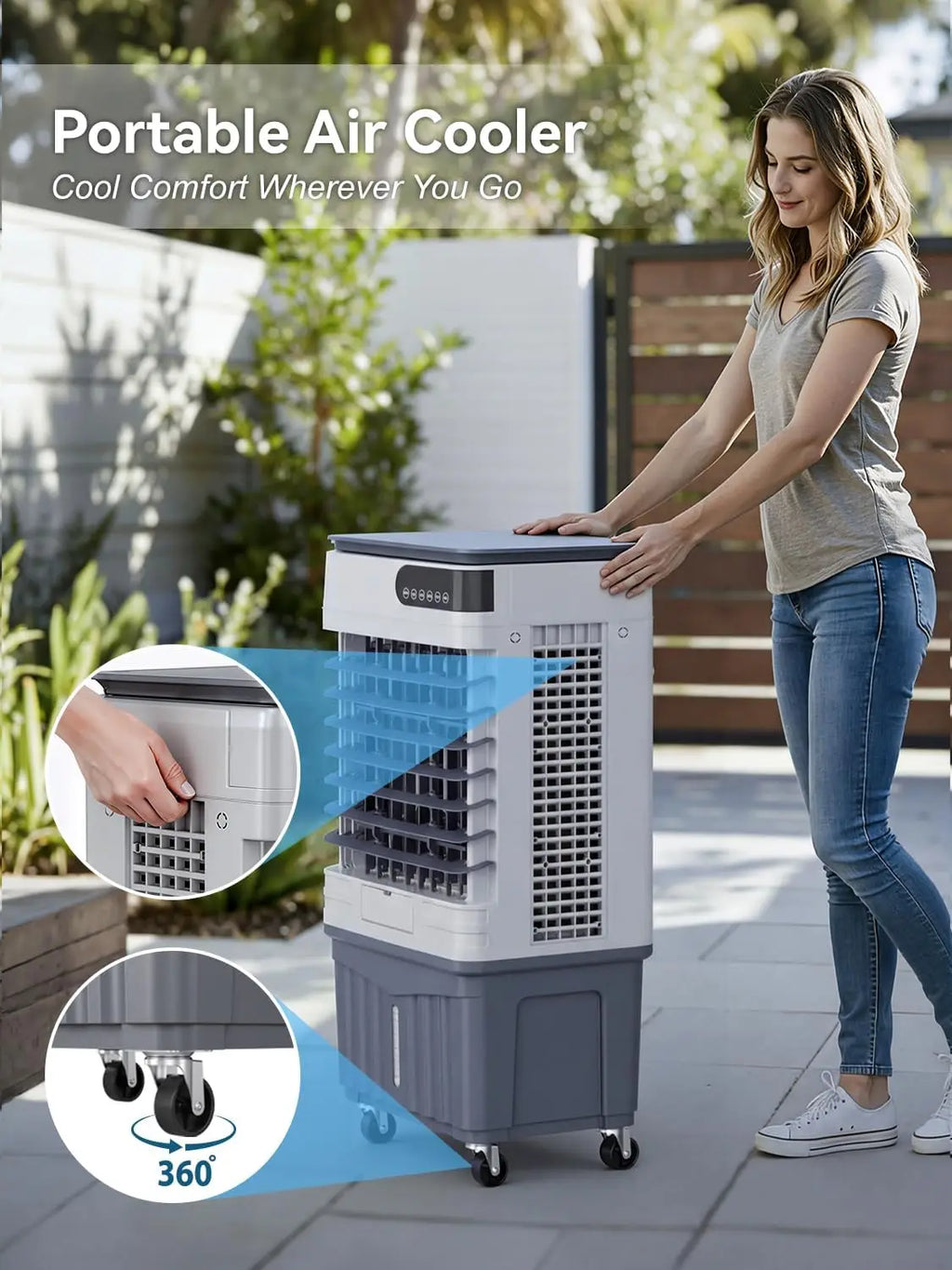 3400CFM Portable Evaporative Air Cooler,