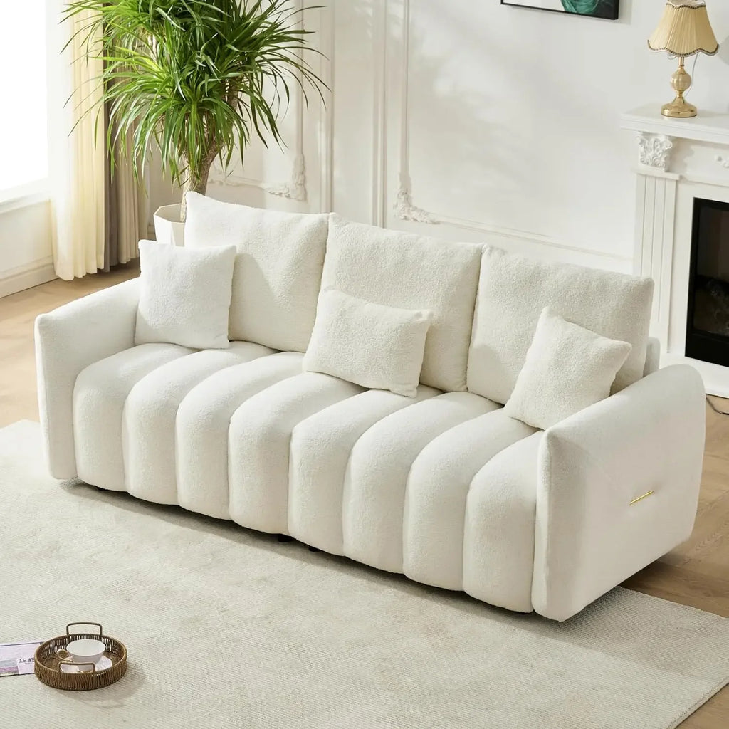 Modern Sofa Couch, Teddy Fabric Sofa,