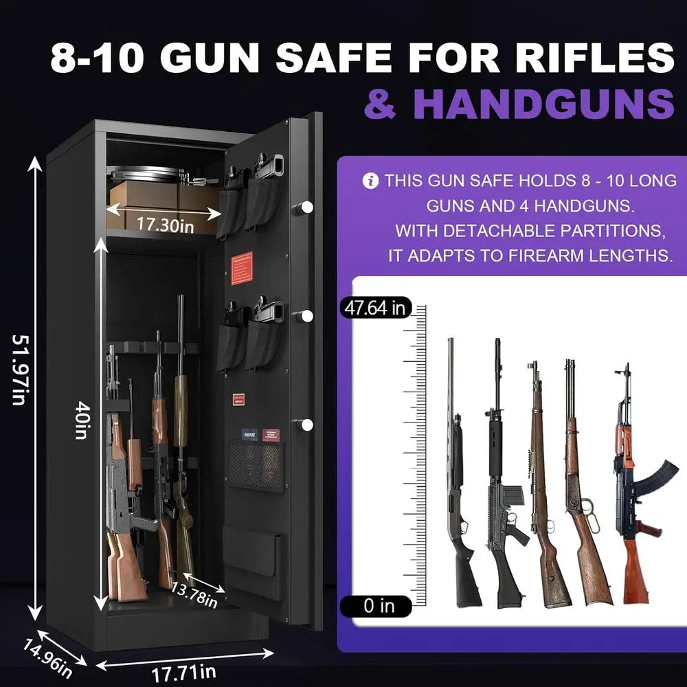 8-10 Gun Safe Cabinet for Rifles Pistols Shotguns