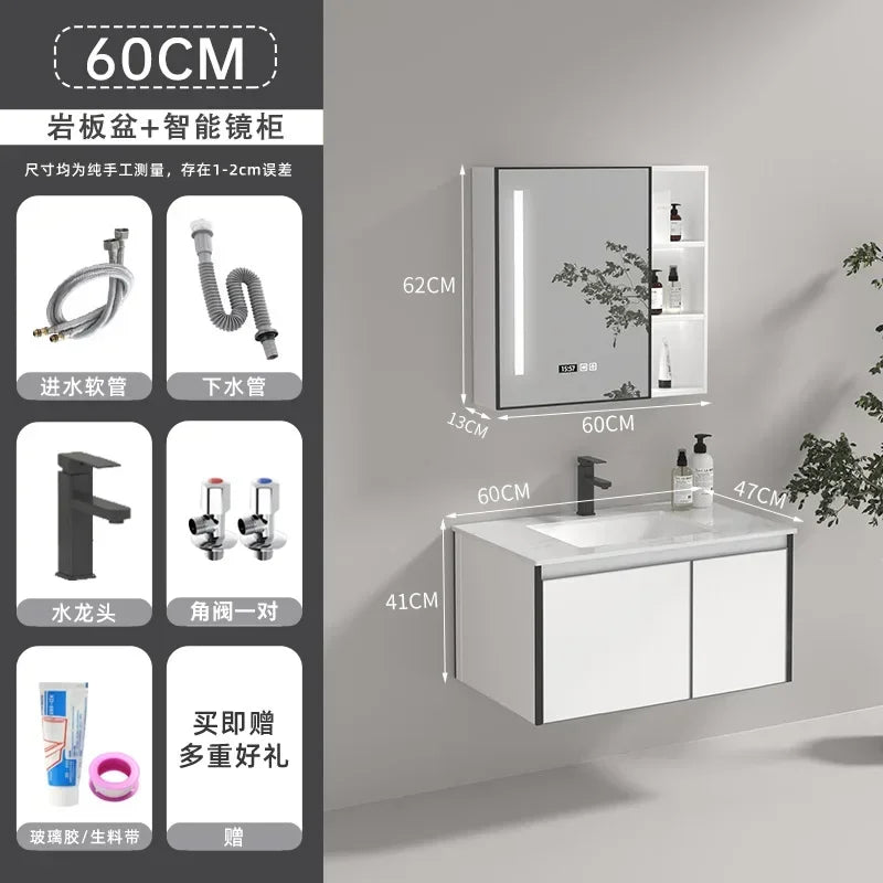 Modern Floating Bathroom Vanity with Sink, 3 Soft-Close Drawers