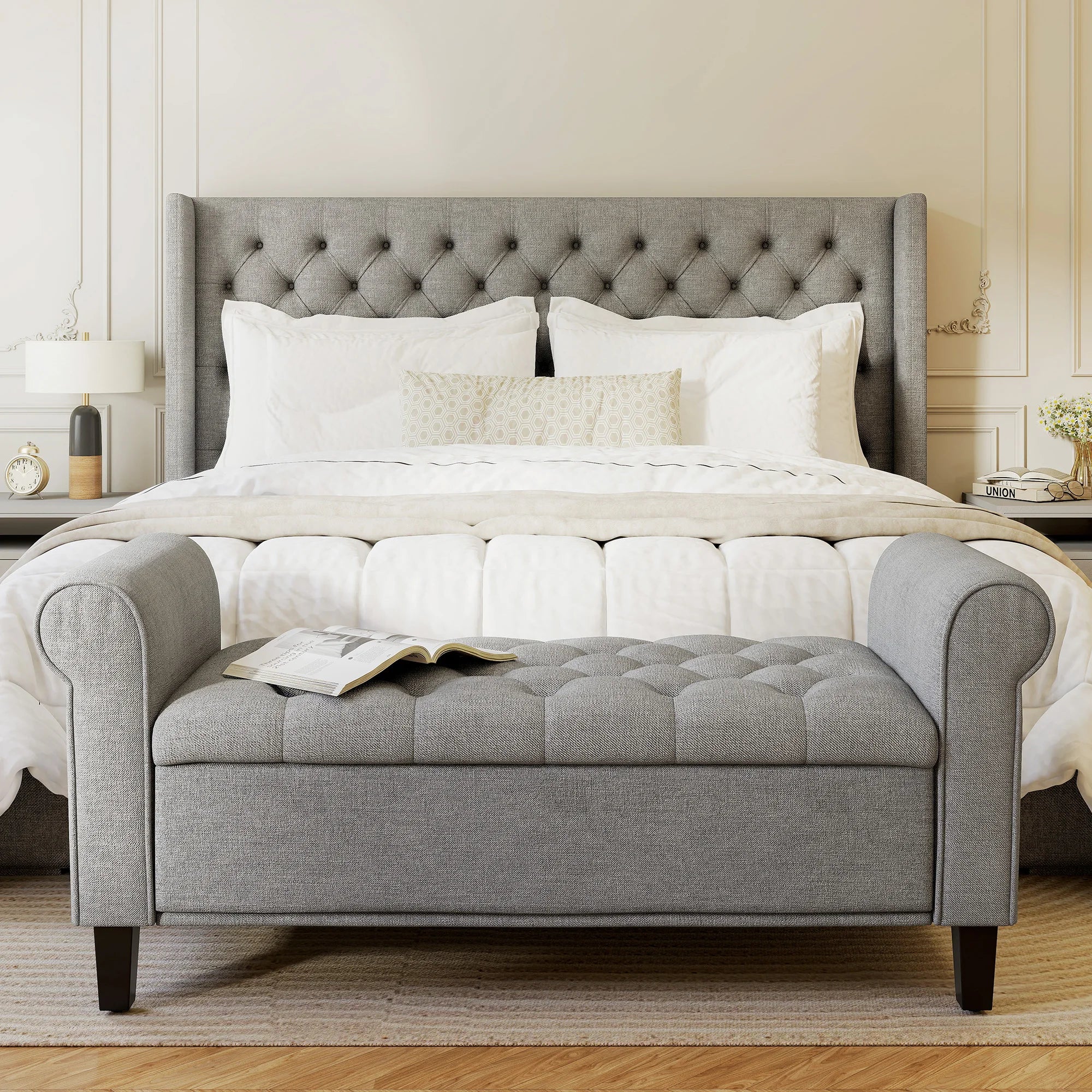 Modern Tufted Storage Bench for End of Bed