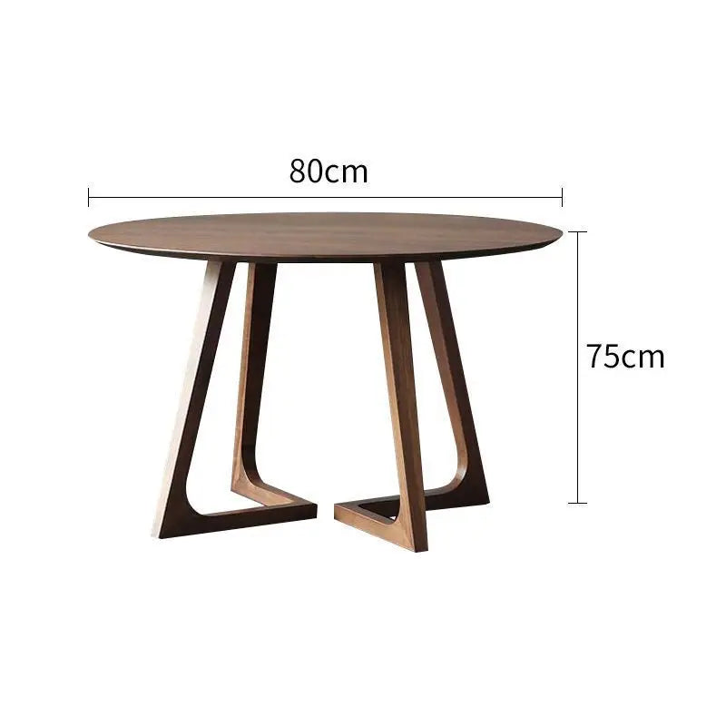 Japanese style round solid wood  dining table