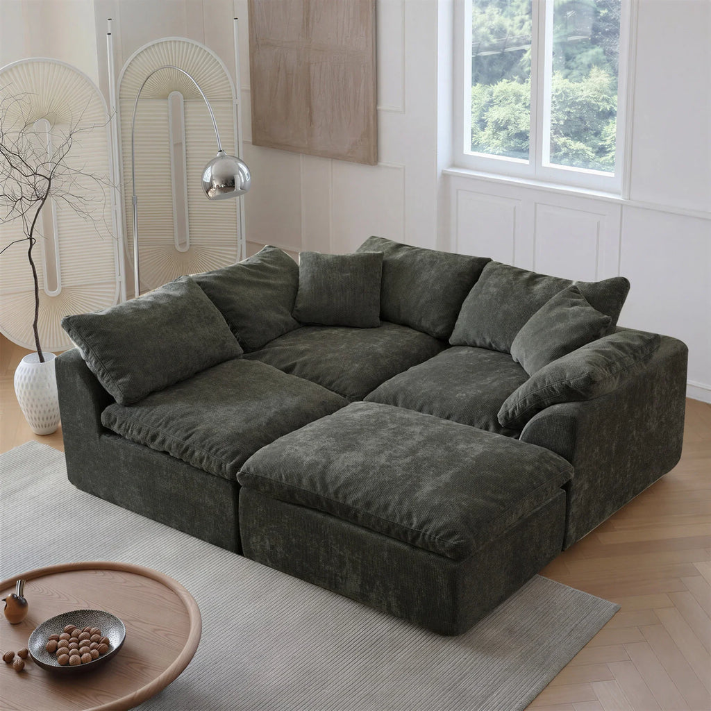 Modern Modular Sectional Sofa Oversized Deep Seat with Removable Cushions