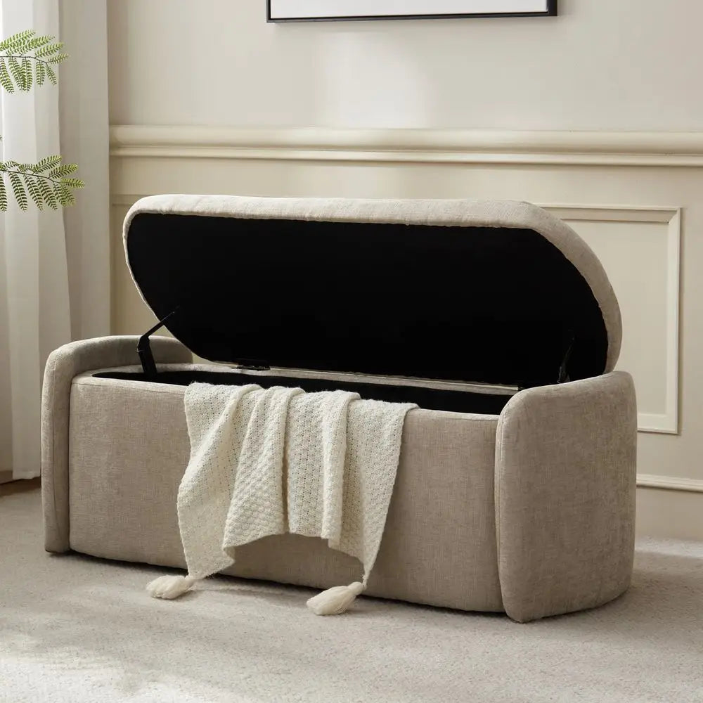 Oval Storage Ottoman Bench
