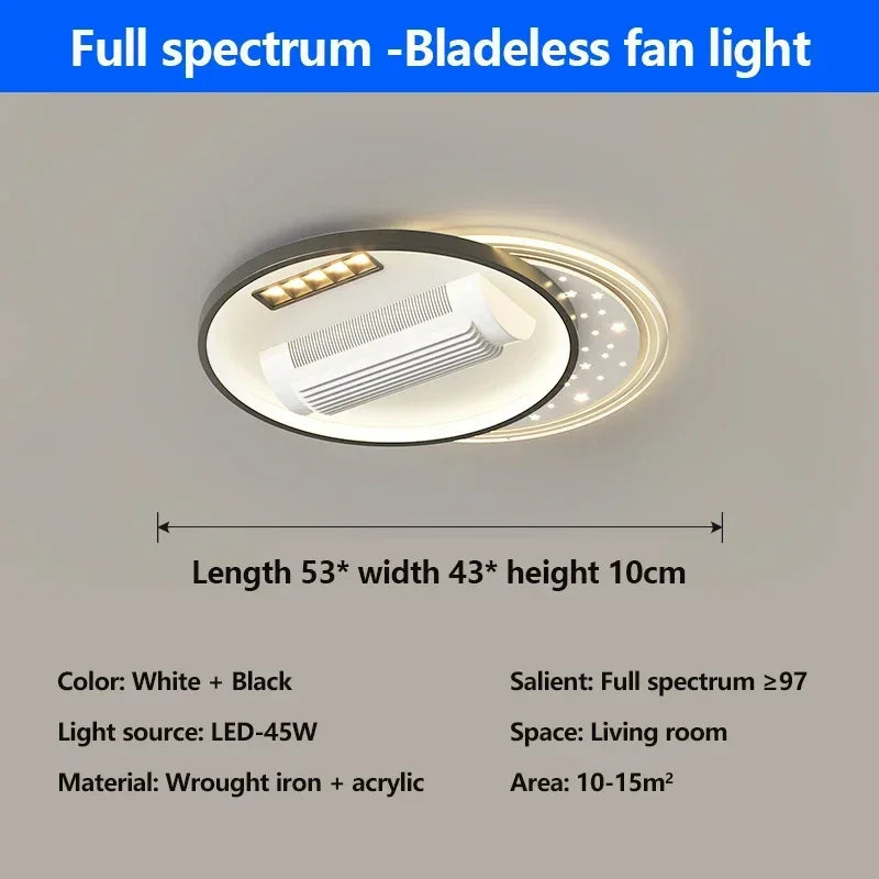 Modern Bladeless Ceiling Fan with Light And Remote