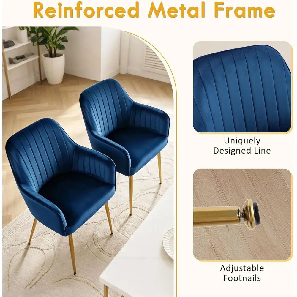 Velvet Dining Chairs Set o 4,