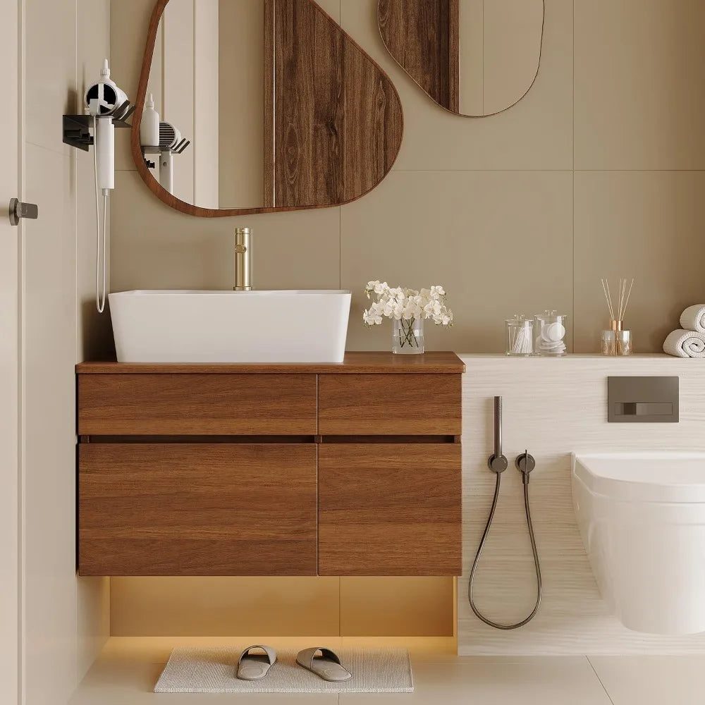 32" Wall-Mounted Bathroom Vanity
