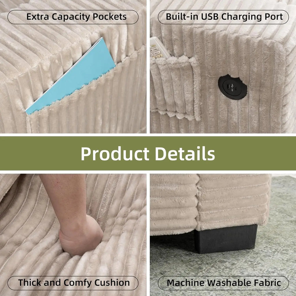 Oversized Accent Chair USB Charger