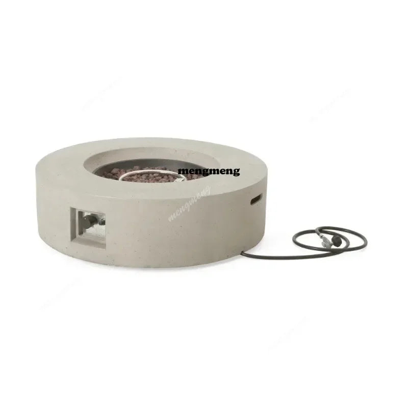 Round Outdoor Concrete Propane Fire Pit