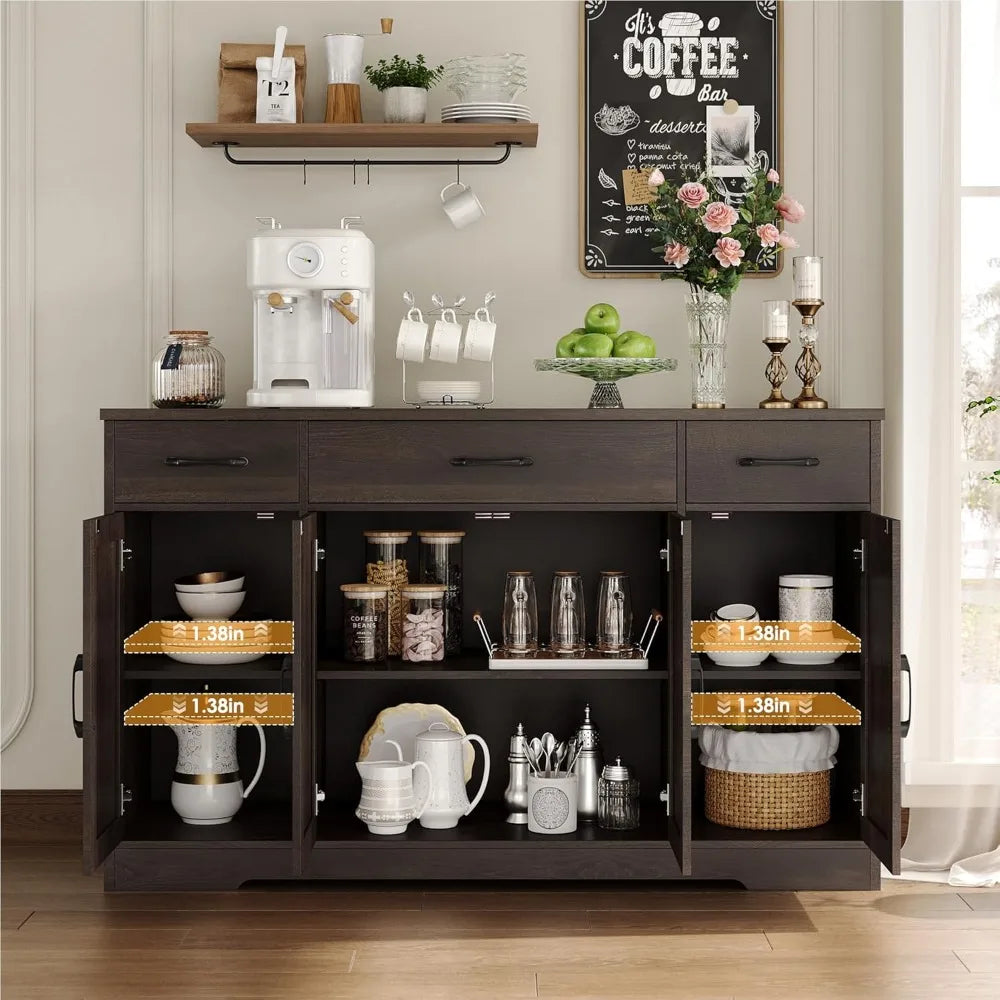 Sideboard Buffet Cabinet, Shelves, Drawers,