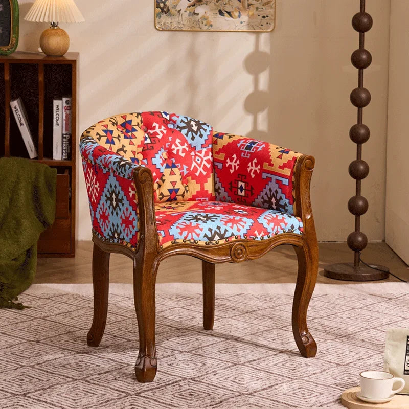 Leisure Sofa Chair, Solid Wood Antique Dining Chair,