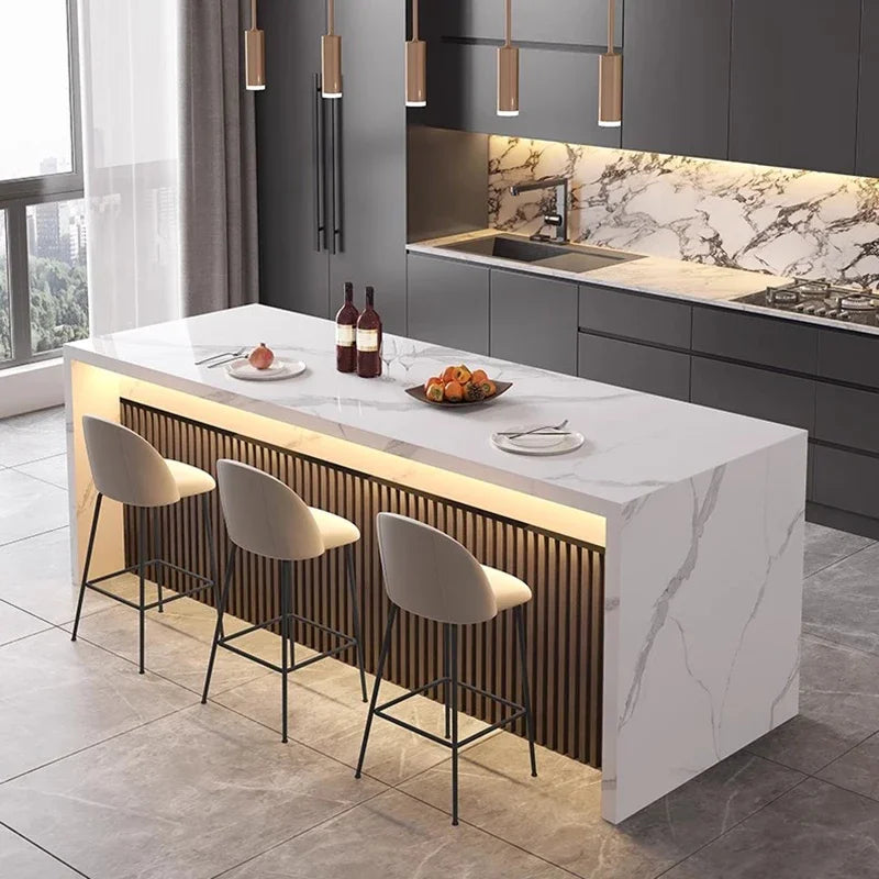 Marble Top Luxury Kitchen Islands Italian Trendy Elegant Rustic Kitchen Islands Glamour Modern Islas De Cocina Mueble Furniture