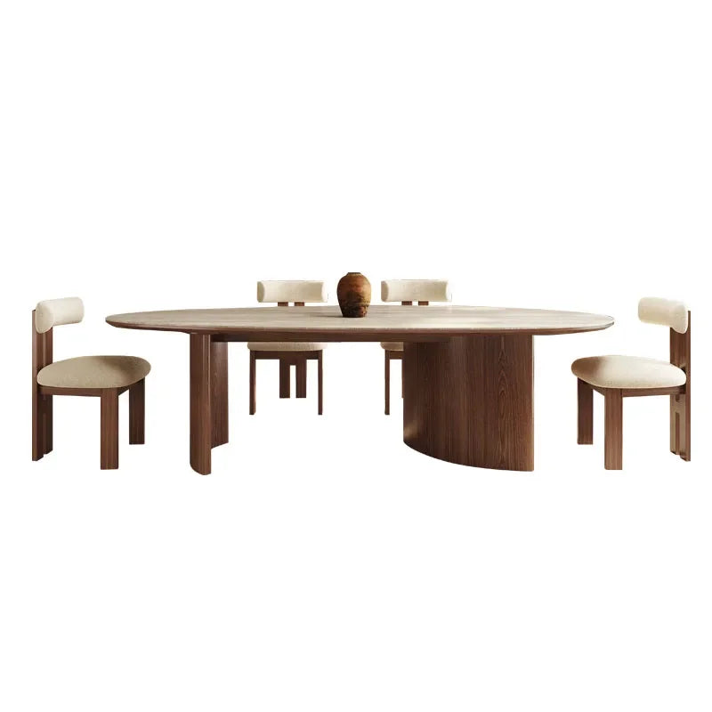 Round Oval Wood Dining Table