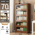Modern Bamboo Bookshelf Storage Cabinet with Flip Doors 4/5/6 Tier Bookcase