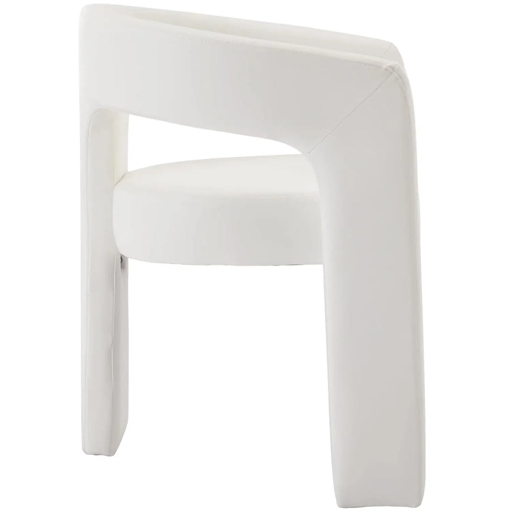 Upholstered Barrel Dining Chair Faux Leather